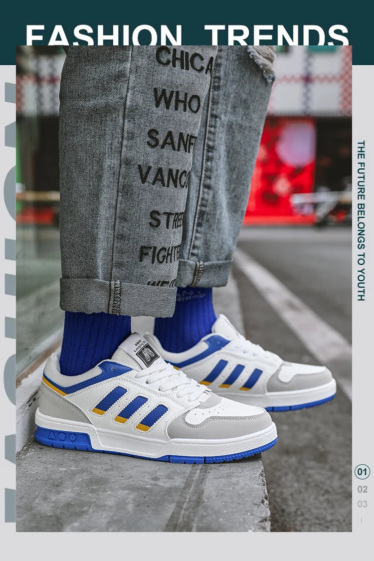 Fashion board shoes new fashion pair fashion shoes four seasons students casual leather non-slip wear-resistant sports shoes